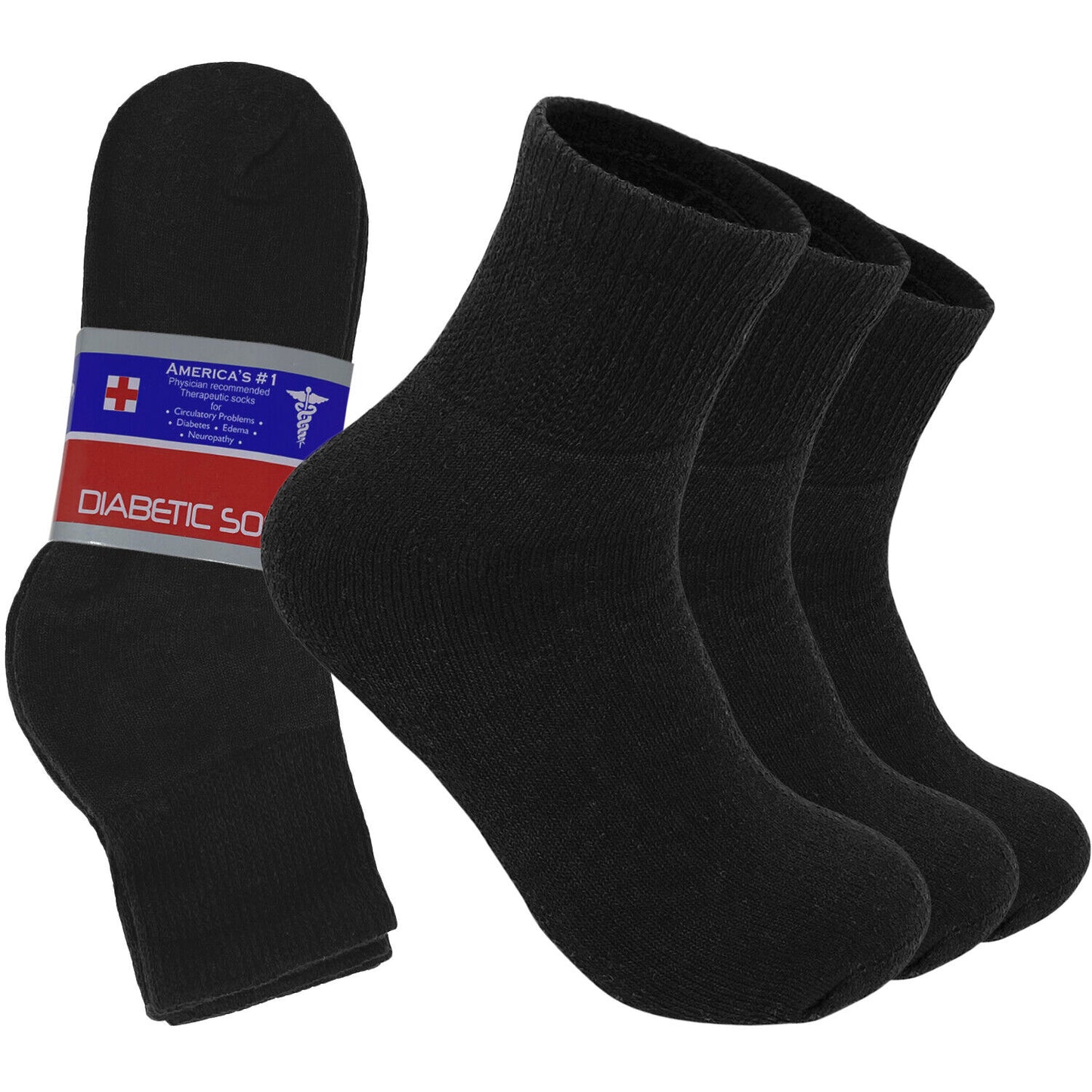 Diabetic Ankle Socks 3-Pack